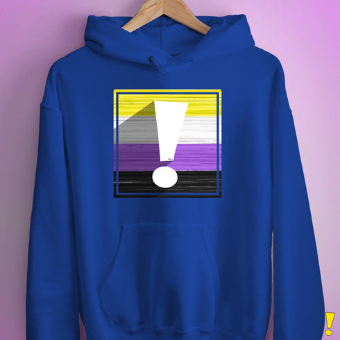 Nonbinary Pride Flag Exclamation Point Hoodie